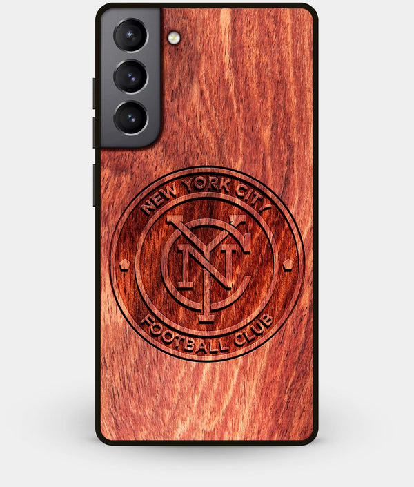 Best Wood New York City FC Galaxy S21 Plus Case - Custom Engraved Cover - Engraved In Nature
