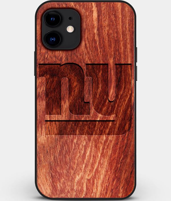 Custom Carved Wood New York Giants iPhone 12 Mini Case | Personalized Mahogany Wood New York Giants Cover, Birthday Gift, Gifts For Him, Monogrammed Gift For Fan | by Engraved In Nature