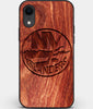 Custom Carved Wood New York Islanders iPhone XR Case | Personalized Mahogany Wood New York Islanders Cover, Birthday Gift, Gifts For Him, Monogrammed Gift For Fan | by Engraved In Nature