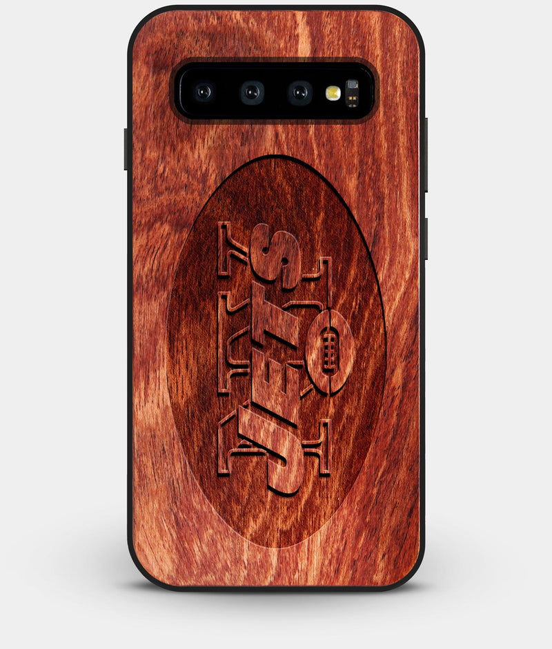 Best Custom Engraved Wood New York Jets Galaxy S10 Case - Engraved In Nature