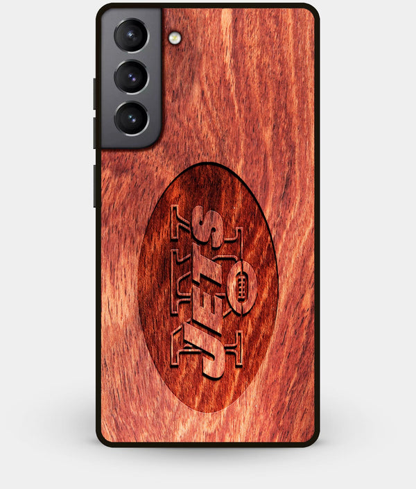 Best Wood New York Jets Galaxy S21 Plus Case - Custom Engraved Cover - Engraved In Nature