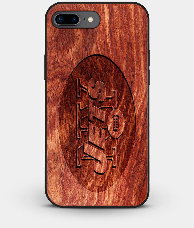 Best Custom Engraved Wood New York Jets iPhone 8 Plus Case - Engraved In Nature