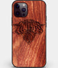 Custom Carved Wood New York Knicks iPhone 12 Pro Max Case | Personalized Mahogany Wood New York Knicks Cover, Birthday Gift, Gifts For Him, Monogrammed Gift For Fan | by Engraved In Nature
