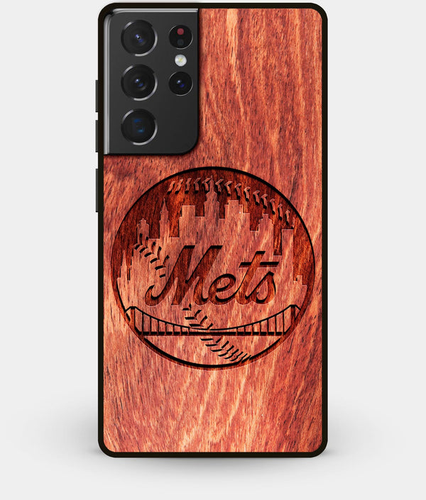 Best Wood New York Mets Galaxy S21 Ultra Case - Custom Engraved Cover - Engraved In Nature