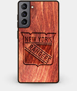 Best Wood New York Rangers Galaxy S21 Plus Case - Custom Engraved Cover - Engraved In Nature