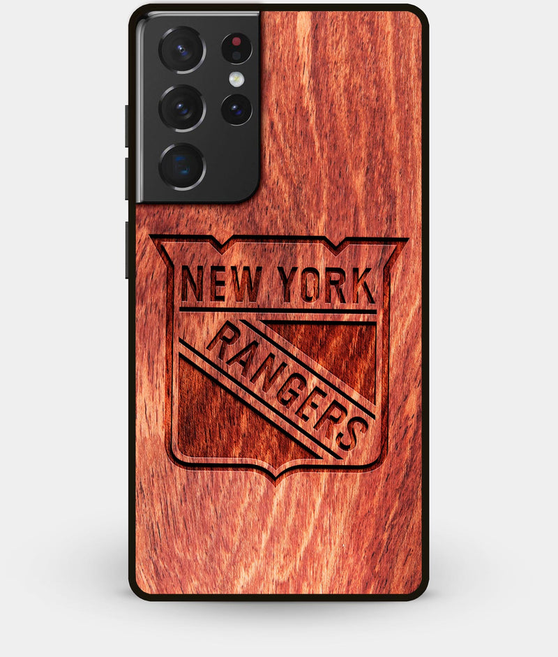 Best Wood New York Rangers Galaxy S21 Ultra Case - Custom Engraved Cover - Engraved In Nature