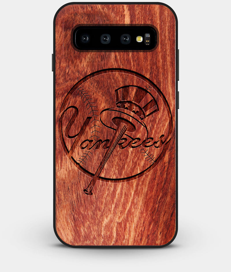 Best Custom Engraved Wood New York Yankees Galaxy S10 Case - Engraved In Nature