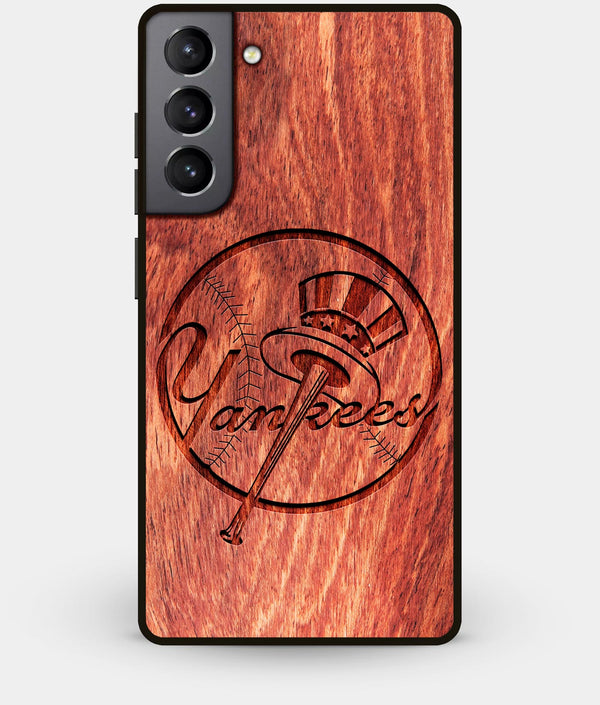 Best Wood New York Yankees Galaxy S21 Case - Custom Engraved Cover - Engraved In Nature