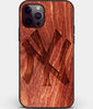 Custom Carved Wood New York Yankees iPhone 12 Pro Case Classic | Personalized Mahogany Wood New York Yankees Cover, Birthday Gift, Gifts For Him, Monogrammed Gift For Fan | by Engraved In Nature