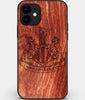 Custom Carved Wood Newcastle United F.C. iPhone 12 Case | Personalized Mahogany Wood Newcastle United F.C. Cover, Birthday Gift, Gifts For Him, Monogrammed Gift For Fan | by Engraved In Nature