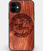 Custom Carved Wood Philadelphia 76Ers iPhone 11 Case | Personalized Mahogany Wood Philadelphia 76Ers Cover, Birthday Gift, Gifts For Him, Monogrammed Gift For Fan | by Engraved In Nature