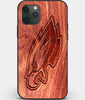 Custom Carved Wood Philadelphia Eagles iPhone 11 Pro Case | Personalized Mahogany Wood Philadelphia Eagles Cover, Birthday Gift, Gifts For Him, Monogrammed Gift For Fan | by Engraved In Nature