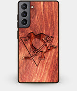 Best Wood Pittsburgh Penguins Galaxy S21 Case - Custom Engraved Cover - Engraved In Nature