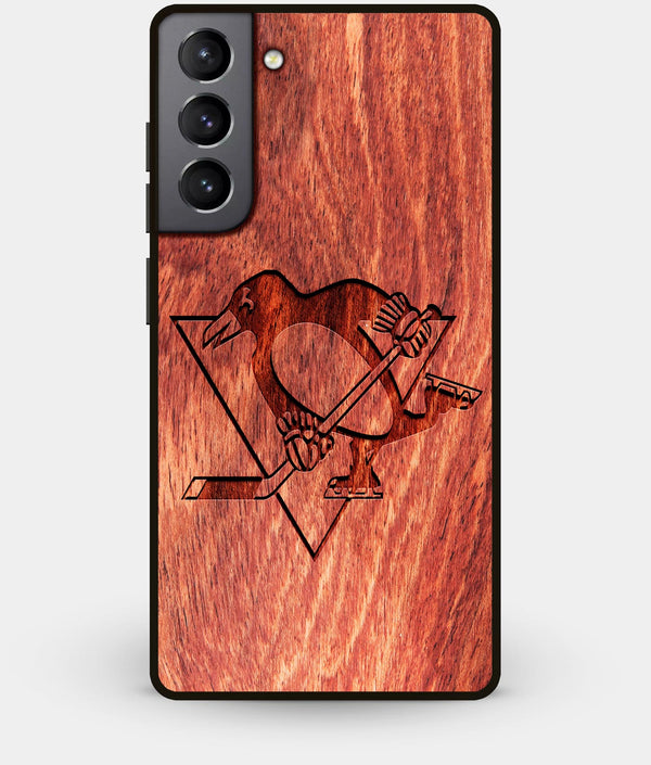 Best Wood Pittsburgh Penguins Galaxy S21 Case - Custom Engraved Cover - Engraved In Nature