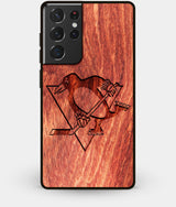 Best Wood Pittsburgh Penguins Galaxy S21 Ultra Case - Custom Engraved Cover - Engraved In Nature