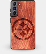 Best Wood Pittsburgh Steelers Galaxy S21 Plus Case - Custom Engraved Cover - Engraved In Nature