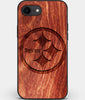 Best Custom Engraved Wood Pittsburgh Steelers iPhone SE Case - Engraved In Nature