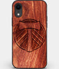 Custom Carved Wood Portland Timbers iPhone XR Case | Personalized Mahogany Wood Portland Timbers Cover, Birthday Gift, Gifts For Him, Monogrammed Gift For Fan | by Engraved In Nature