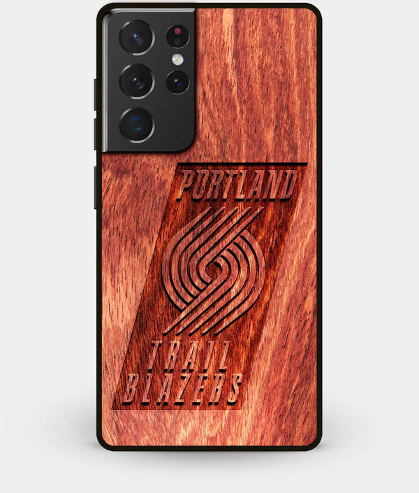 Best Wood Portland Trail Blazers Galaxy S21 Ultra Case - Custom Engraved Cover - Engraved In Nature