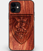 Custom Carved Wood Real Salt Lake iPhone 11 Case | Personalized Mahogany Wood Real Salt Lake Cover, Birthday Gift, Gifts For Him, Monogrammed Gift For Fan | by Engraved In Nature
