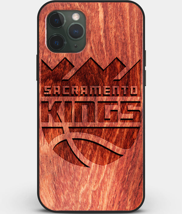 Custom Carved Wood Sacramento Kings iPhone 11 Pro Max Case | Personalized Mahogany Wood Sacramento Kings Cover, Birthday Gift, Gifts For Him, Monogrammed Gift For Fan | by Engraved In Nature