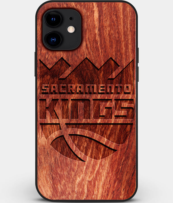 Custom Carved Wood Sacramento Kings iPhone 12 Mini Case | Personalized Mahogany Wood Sacramento Kings Cover, Birthday Gift, Gifts For Him, Monogrammed Gift For Fan | by Engraved In Nature