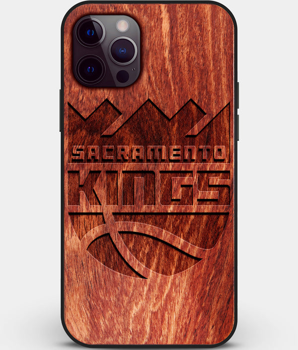 Custom Carved Wood Sacramento Kings iPhone 12 Pro Case | Personalized Mahogany Wood Sacramento Kings Cover, Birthday Gift, Gifts For Him, Monogrammed Gift For Fan | by Engraved In Nature