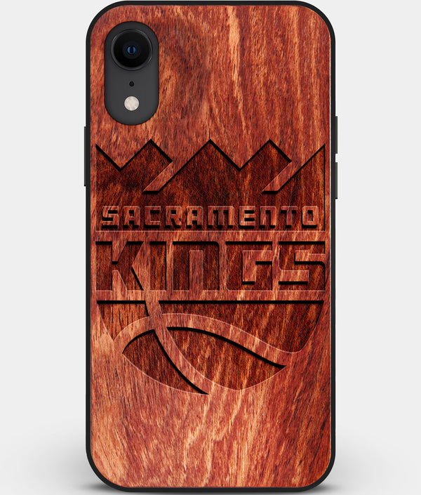 Custom Carved Wood Sacramento Kings iPhone XR Case | Personalized Mahogany Wood Sacramento Kings Cover, Birthday Gift, Gifts For Him, Monogrammed Gift For Fan | by Engraved In Nature