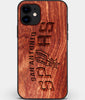 Custom Carved Wood San Antonio Spurs iPhone 11 Case | Personalized Mahogany Wood San Antonio Spurs Cover, Birthday Gift, Gifts For Him, Monogrammed Gift For Fan | by Engraved In Nature