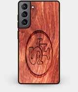 Best Wood San Francisco 49ers Galaxy S21 Case - Custom Engraved Cover - Engraved In Nature