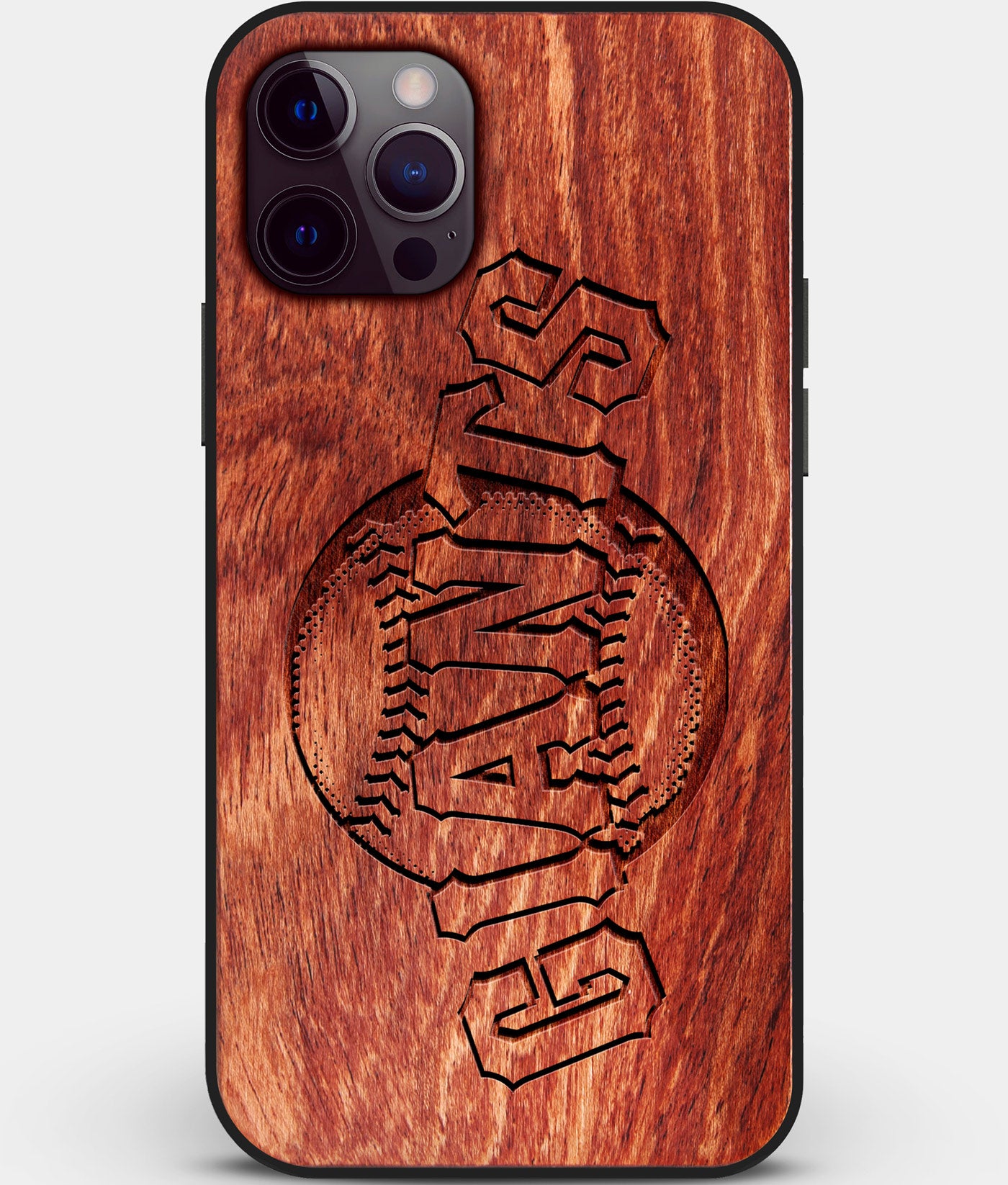Custom Carved Wood San Francisco Giants iPhone 12 Pro Case | Personalized Mahogany Wood San Francisco Giants Cover, Birthday Gift, Gifts For Him, Monogrammed Gift For Fan | by Engraved In Nature