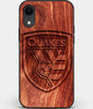Custom Carved Wood San Jose Earthquakes iPhone XR Case | Personalized Mahogany Wood San Jose Earthquakes Cover, Birthday Gift, Gifts For Him, Monogrammed Gift For Fan | by Engraved In Nature