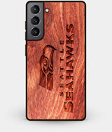 Best Wood Seattle Seahawks Galaxy S21 Case - Custom Engraved Cover - Engraved In Nature