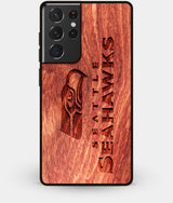 Best Wood Seattle Seahawks Galaxy S21 Ultra Case - Custom Engraved Cover - Engraved In Nature