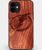 Custom Carved Wood Tampa Bay Lightning iPhone 11 Case | Personalized Mahogany Wood Tampa Bay Lightning Cover, Birthday Gift, Gifts For Him, Monogrammed Gift For Fan | by Engraved In Nature
