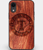Custom Carved Wood Texas Rangers iPhone XR Case | Personalized Mahogany Wood Texas Rangers Cover, Birthday Gift, Gifts For Him, Monogrammed Gift For Fan | by Engraved In Nature