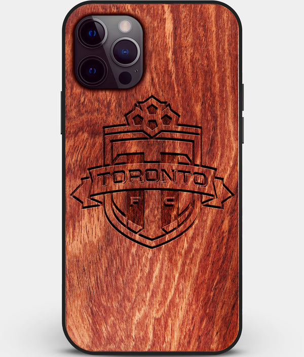 Custom Carved Wood Toronto FC iPhone 12 Pro Max Case | Personalized Mahogany Wood Toronto FC Cover, Birthday Gift, Gifts For Him, Monogrammed Gift For Fan | by Engraved In Nature