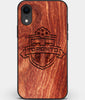 Custom Carved Wood Toronto FC iPhone XR Case | Personalized Mahogany Wood Toronto FC Cover, Birthday Gift, Gifts For Him, Monogrammed Gift For Fan | by Engraved In Nature