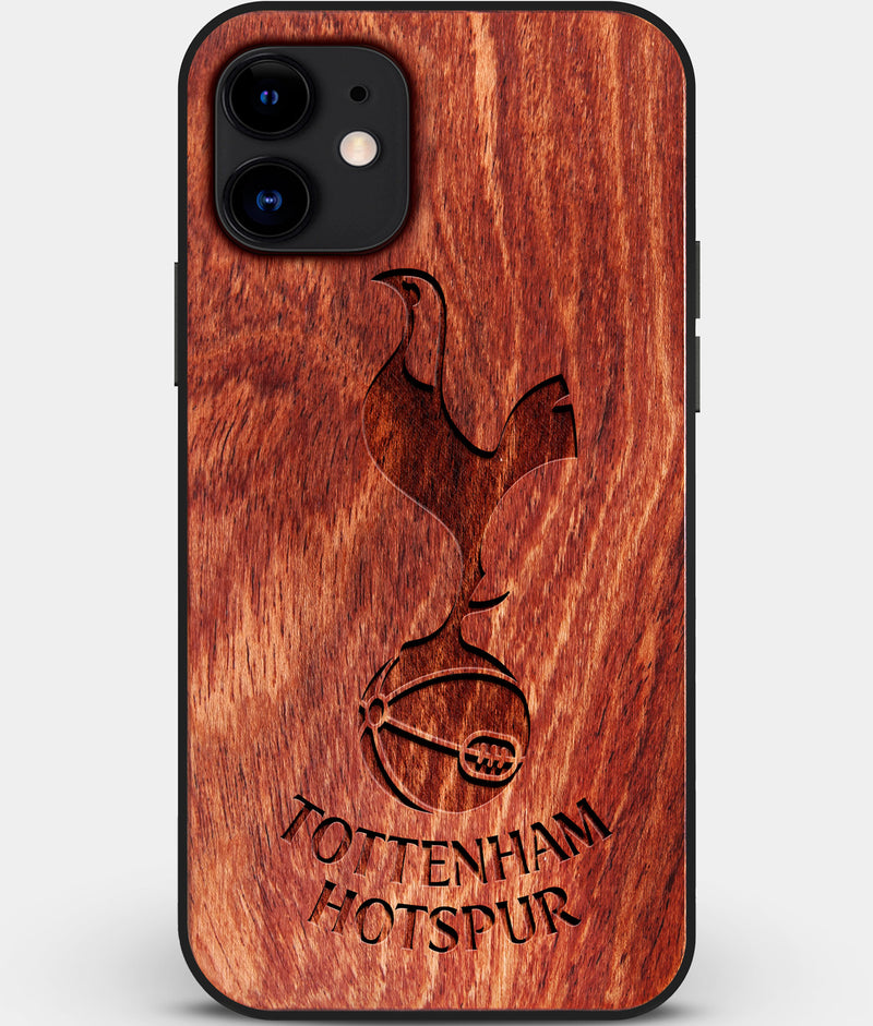 Custom Carved Wood Tottenham Hotspur F.C. iPhone 11 Case | Personalized Mahogany Wood Tottenham Hotspur F.C. Cover, Birthday Gift, Gifts For Him, Monogrammed Gift For Fan | by Engraved In Nature