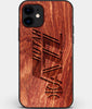 Custom Carved Wood Utah Jazz iPhone 12 Case | Personalized Mahogany Wood Utah Jazz Cover, Birthday Gift, Gifts For Him, Monogrammed Gift For Fan | by Engraved In Nature