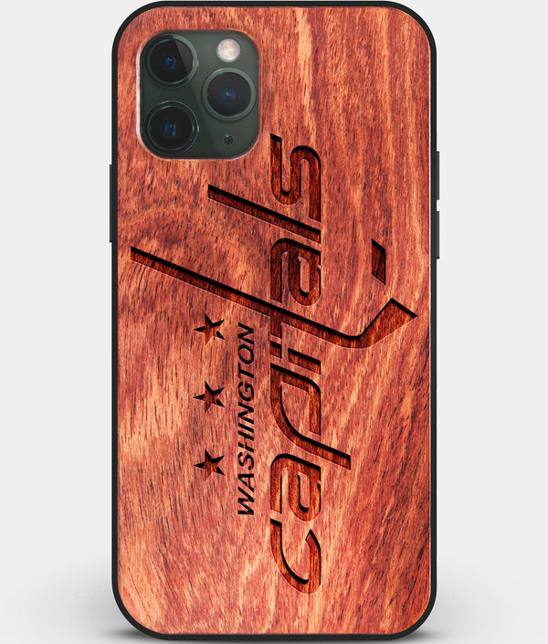 Custom Carved Wood Washington Capitals iPhone 11 Pro Case | Personalized Mahogany Wood Washington Capitals Cover, Birthday Gift, Gifts For Him, Monogrammed Gift For Fan | by Engraved In Nature