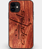 Custom Carved Wood Washington Capitals iPhone 12 Mini Case | Personalized Mahogany Wood Washington Capitals Cover, Birthday Gift, Gifts For Him, Monogrammed Gift For Fan | by Engraved In Nature