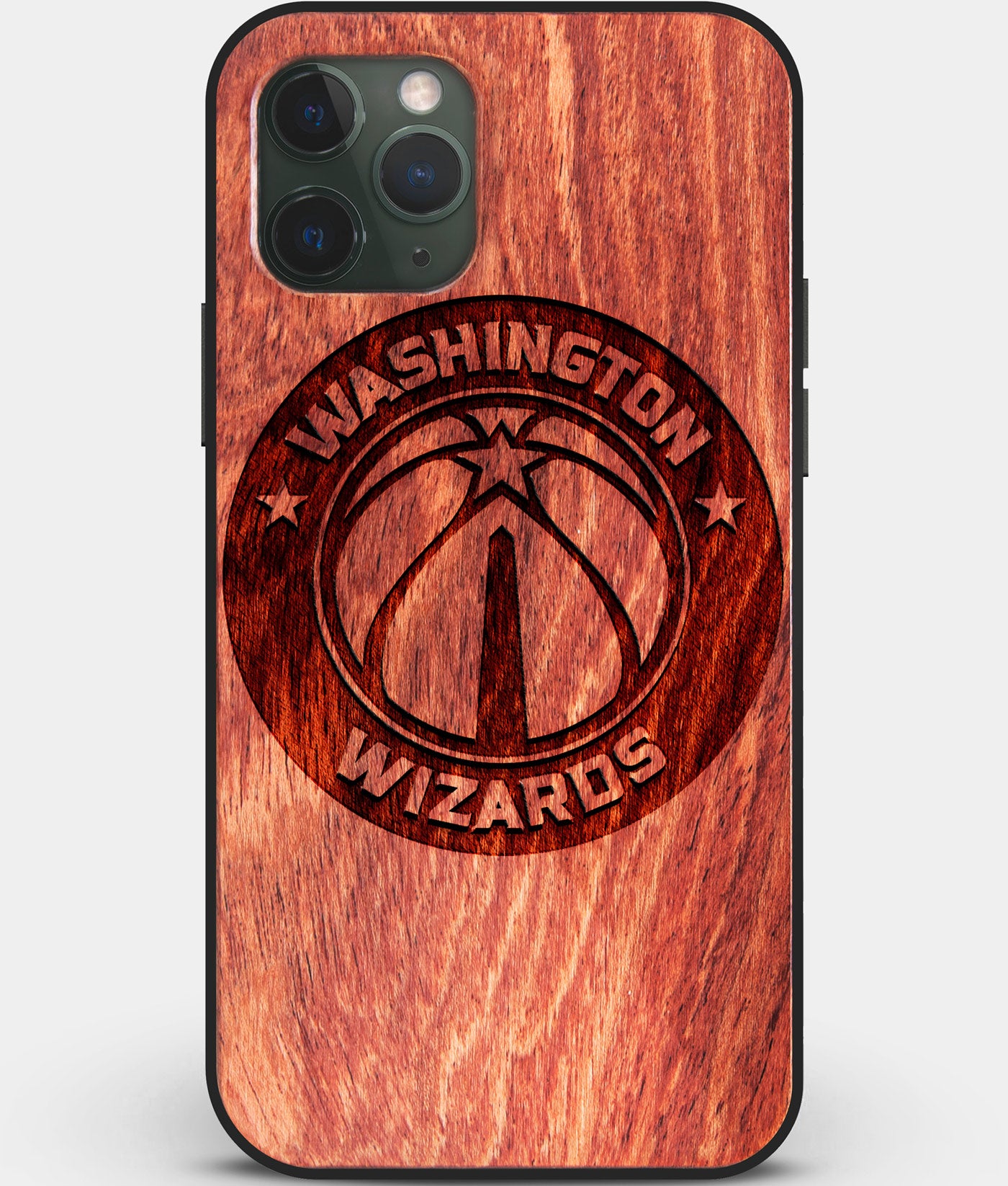 Custom Carved Wood Washington Wizards iPhone 11 Pro Case | Personalized Mahogany Wood Washington Wizards Cover, Birthday Gift, Gifts For Him, Monogrammed Gift For Fan | by Engraved In Nature