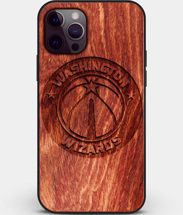 Custom Carved Wood Washington Wizards iPhone 12 Pro Case | Personalized Mahogany Wood Washington Wizards Cover, Birthday Gift, Gifts For Him, Monogrammed Gift For Fan | by Engraved In Nature