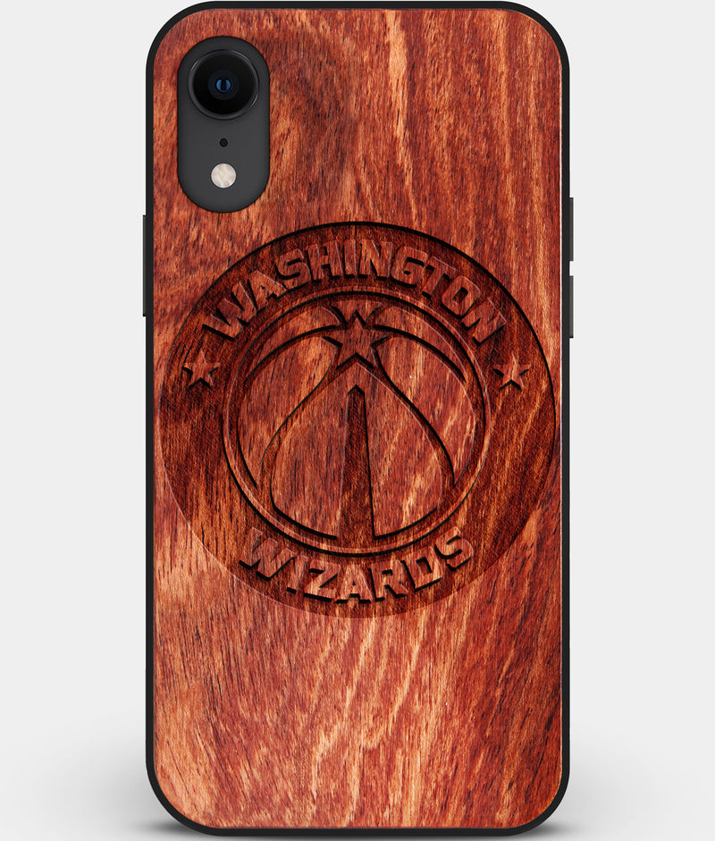 Custom Carved Wood Washington Wizards iPhone XR Case | Personalized Mahogany Wood Washington Wizards Cover, Birthday Gift, Gifts For Him, Monogrammed Gift For Fan | by Engraved In Nature