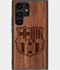 Best Wood FC Barcelona Samsung Galaxy S22 Ultra Case - Custom Engraved Cover - Engraved In Nature