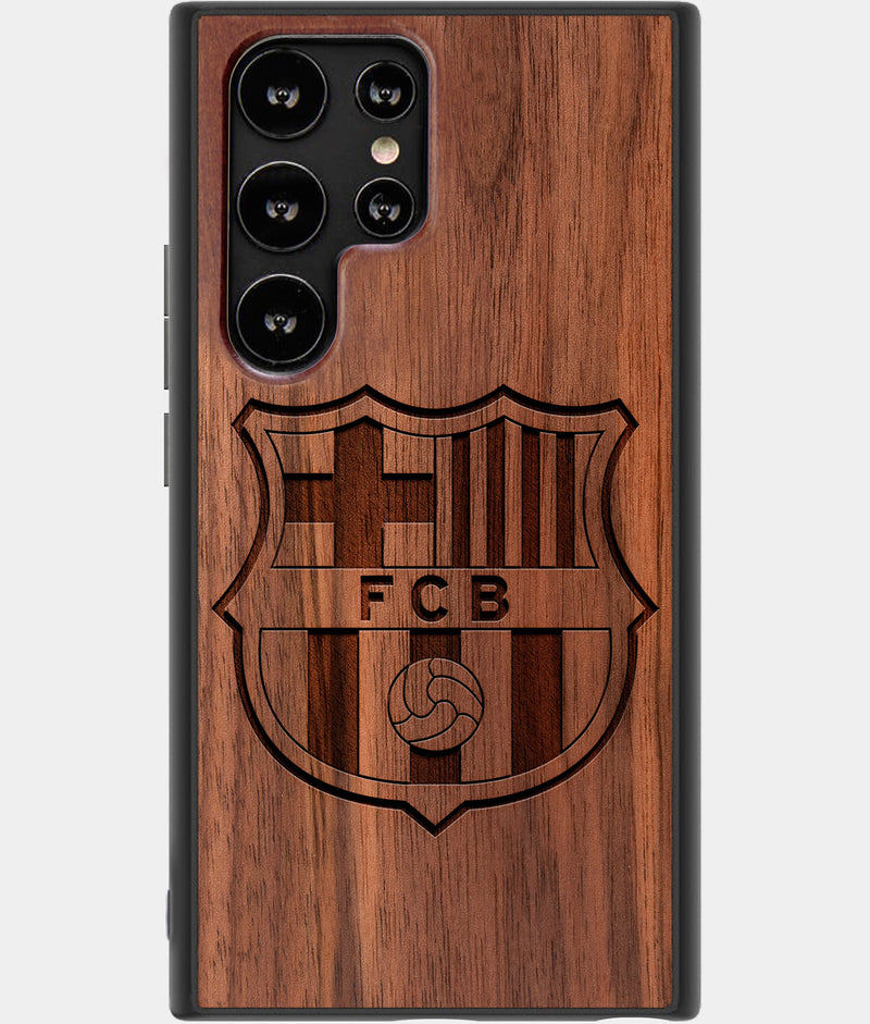 Best Wood FC Barcelona Samsung Galaxy S23 Ultra Case - Custom Engraved Cover - Engraved In Nature