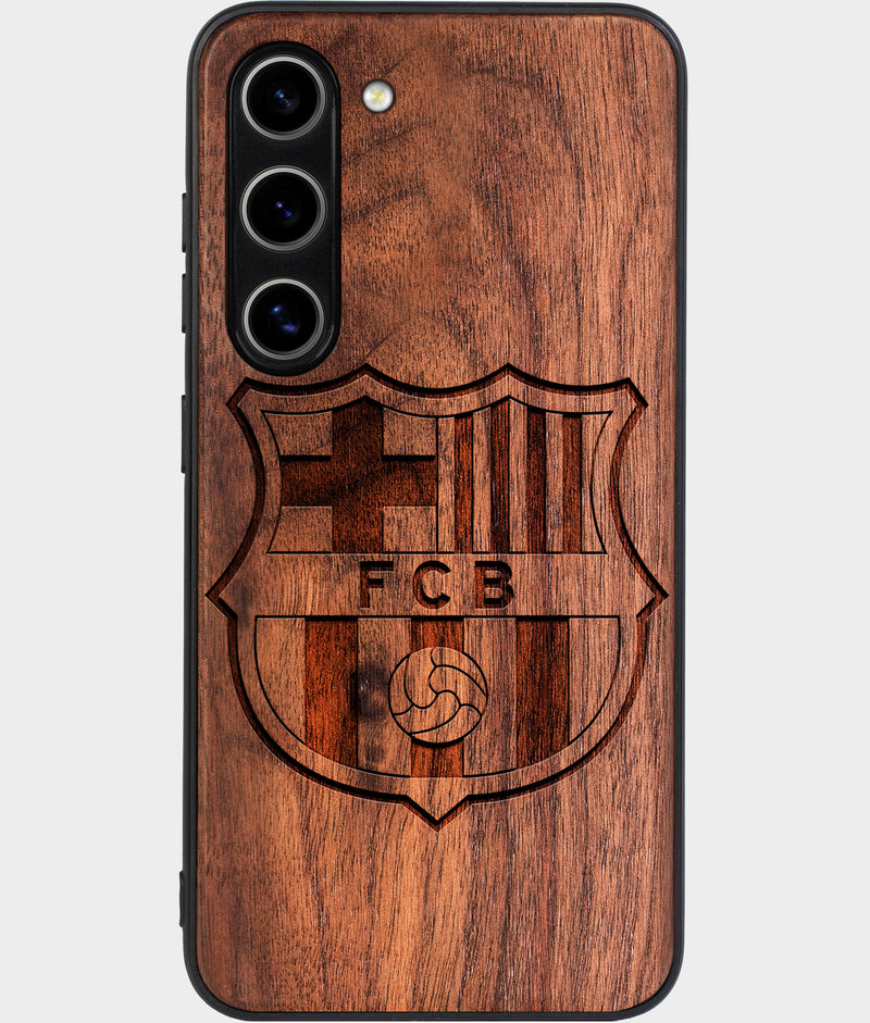 Best Wood FC Barcelona Samsung Galaxy S24 Plus Case - Custom Engraved Cover - Engraved In Nature