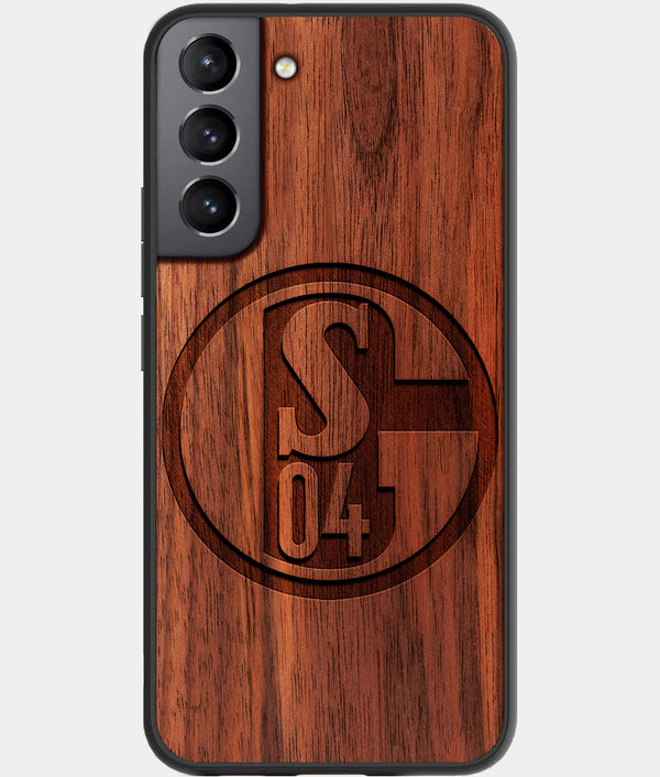 Best Walnut Wood FC Schalke 04 Galaxy S21 FE Case - Custom Engraved Cover - Engraved In Nature