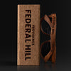 Federal Hill Rhode Island Wood Sunglasses with custom engraving. Custom Federal Hill Rhode Island Gifts For Men -  Sustainable Federal Hill Rhode Island eco friendly products - Personalized Federal Hill Rhode Island Birthday Gifts - Unique Federal Hill Rhode Island travel Souvenirs and gift shops. Federal Hill Rhode Island Wayfarer Eyewear and Shades wiith Box